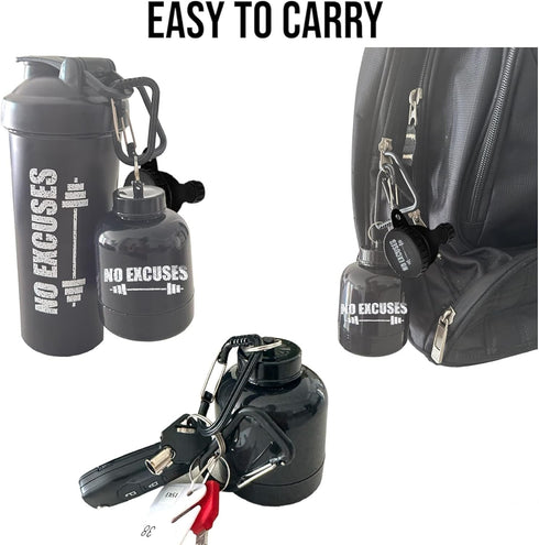 Protein Shaker Bottle, Shaker Bottles For Protein Mixes; Pre Workout With Protein Powder Container To Go, Protein Powder Travel Container & Gym Ke...