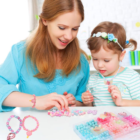 Jewelry Making Kit for Girls, Large DIY Beads for Creative Necklace Bracelet Rings, Unicorn Princess Mix Beads Arts & Crafts Making Bead Kit, Gift...