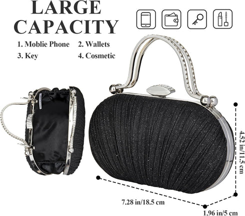jessie Evening Bags and Clutches, Women's Evening Handbags Rhinestone Cocktail Prom Formal Clutch Purses for Women Wedding...