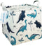 LANGYASHAN Square Storage Baskets Waterproof Canvas Children Laundry Nursery Hamper for Shelves Gift Baskets Toy Organizer Room Decor (Square Dino...