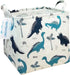 LANGYASHAN Square Storage Baskets Waterproof Canvas Children Laundry Nursery Hamper for Shelves Gift Baskets Toy Organizer Room Decor (Square Dino...