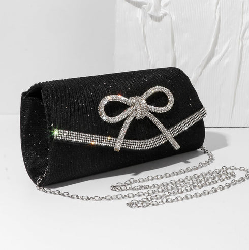 Bow Evening Clutch Women Sparkly Purse for Wedding Glitter Rhinestone Party Prom Purse Dressy Clutch Bags...