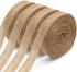 4 Rolls of Natural Burlap Fabric with Burlap Ribbon for Christmas Tree Gift Wrapping Wedding Event Party Home Bows Crafts Decoration, 11 Yards Lon...
