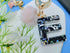 Black Alphabet Initial Letter Keychain Star Pink Tassel Charm with Fur Ball Pom Pendant Keyring for Purse Keys...