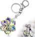 Crystal Glass Flower Bling Keyring, Multi-Color Art Snowflake Crystals Gemstone Aesthetic, Car Keychains for Men and Women, Auto Accessories, Fami...