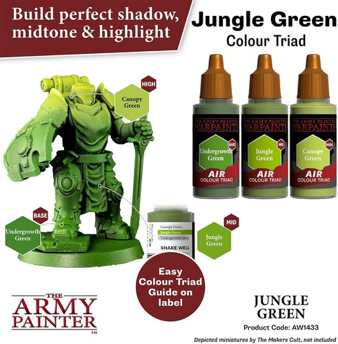 The Army Painter Warpaint Air Jungle Green - Acrylic Non-Toxic Heavily Pigmented Water Based Paint for Tabletop Roleplaying, Boardgames, and Warga...