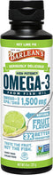 Barlean's Key Lime Pie High Potency Omega 3 Fish Oil Liquid Supplement, 1500mg of EPA& DHA Fatty Acid, Smoothie Flavored & Burpless for Brain, Joi...