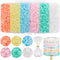 Jelly Color Clay Beads, Friendship Bracelet Making Kit, Funtopia 6000 Pcs Flat Round Disc Polymer Clay Beads for Jewelry Making, Neon Clay beads S...