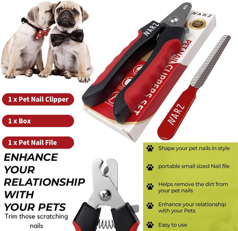 Dog Nail Clippers Professional Dog Nail Trimmers & Pets Nail Trimmers Cat Nail Clipper with Pet Nail File Cat Nail Trimmers with Safety Lock to Pr...