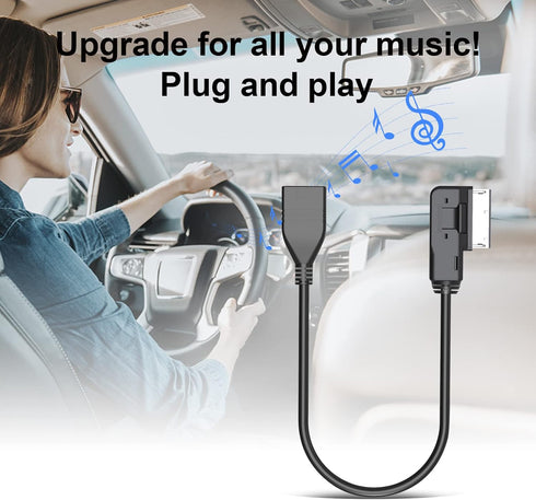 AMI to USB Cable for Audi Audio Music Interface Adapter, MDI USB AUX Flash Drive Adapter Cord for Car VW Audi 2014 A4 A6 Q5 Q7...
