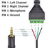 Poyiccot 3.5mm Screw Terminal Block Cable, 2Pack 3.5mm to Speaker Wire Adapter Cable 3.5mm (1/8inch) TRRS Stereo Male to 4 Pin/Way Female Bolt Scr...