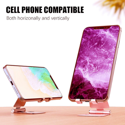 Cell Phone Stand for Angle Height Adjustable Desk Sturdy Aluminum Metal Phone Holder for iPhone,iPad, Mobile Phone, All Android Smartphone,Desktop...