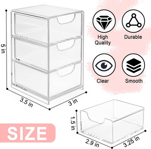 Small Desk Organizer with Drawer, Desktop Organization for Office Supplies, Jewelry Storage Box...