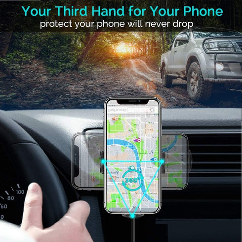 Wireless Car Charger Mount, Mikikin Auto-Clamping Qi 10W 7.5W Fast Charging Car Phone Holder Air Vent Compatible with iPhone 14 13 12 Pro Max Mini...
