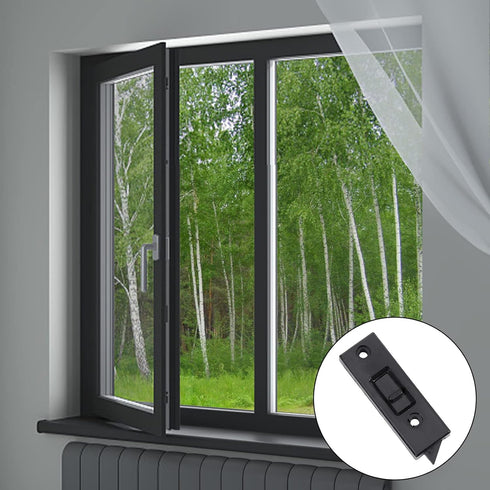 GORGECRAFT 2 Pairs Tilt Latch Replacement Window Parts and Hardware Locks Plastic Construction Snap-in 2 Hole Center Spacing Sliding Lock Replacem...