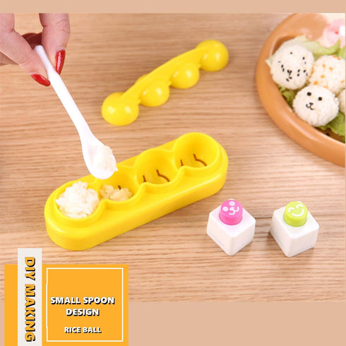 Rice Mold Cartoon Bento Maker Mould Ball & Seaweed Nori Expression Cutter Bento Accessories DIY Kitchen Tools for Baby Kids Meal, Set of 5...