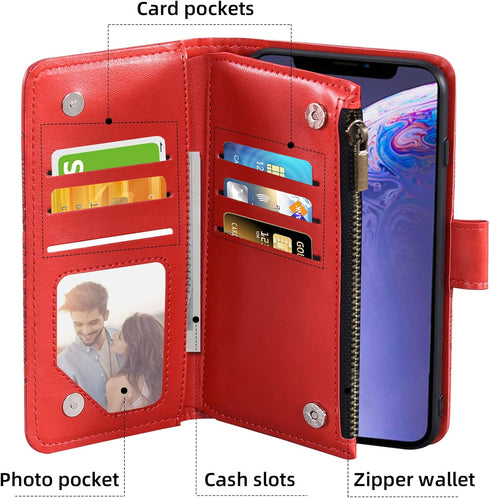 Asuwish Phone Case for iPhone 11 6.1 Wallet Cover with Tempered Glass Screen Protector and Flower Flip Credit Card Holder Stand Cell Accessories i...