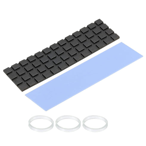 MECCANIXITY Copper Heatsink Coated Graphene 70x20x1.5mm with Thermal Pad and Rubber Ring for M.2 SSD Computer CPU, Laptop, PCB Cooler 1 Set...