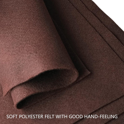 Jtnohx Color Felt, Soft Felt Sheets for Crafts, 1.4mm Thick 8"x12" Craft Felt Fabrics for Sewing Projects (Dark Brown)...