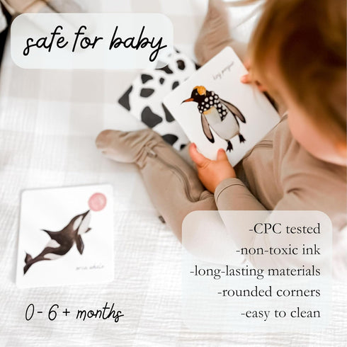 High Contrast Baby Toys for Newborn (Set of 10) - Minimalist 0-3 Month Toys (5.5” x 5.5” x 0.75”) - Durable Black and White Baby Toys 0-3 Months -...
