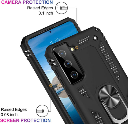 IKAZZ for Galaxy S21 Plus Case,Military Grade Shockproof Heavy Duty Protective Phone Case Pass 16ft Drop Test with Magnetic Kickstand for Samsung ...