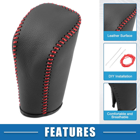 Car Gear Shifting Knob Cover Automatic Transmission Lever Trim for Hyundai Sonata 2009 PU Leather Black Red...