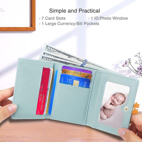 CONISY Cute Wallets for Women, Leather RFID Blocking Small Trifold Wallet with ID Window for Girls and Ladies Womens Wallet...