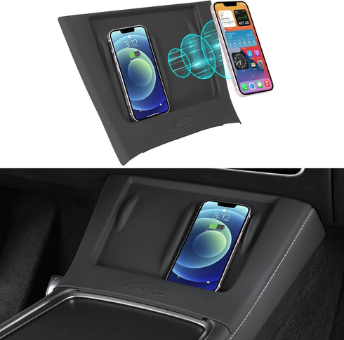 Upgrade Center Console Wireless Charger Silicone Mat for Tesla Model 3 Model Y Anti-Slip Protective Pad Interior Accessories......