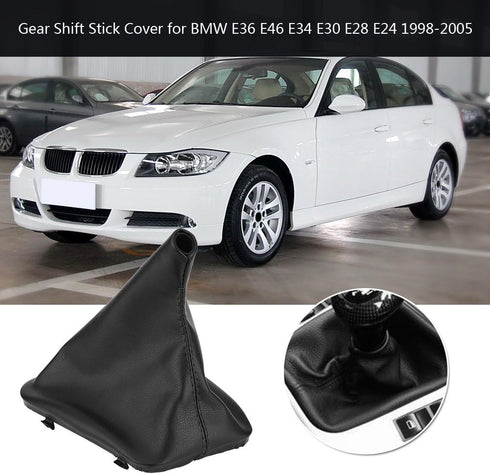Keenso Car Gear Shifter Gaiter, Gear Shifter Knob Boot Dust Cover Replacement for E36 E34 E28 E24 1998-2005 Black...