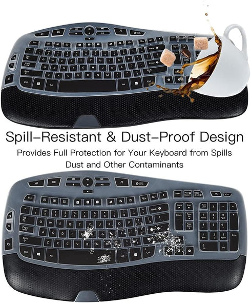 Keyboard Cover for Logitech K350 MK570 MK550 Keyboard Skin for Logitech K350 MK550 MK570 Wireless Wave Keyboard Cover Protective Skin Accessories,...