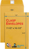 Clasp Envelopes, 7.5" x 10.5" Envelopes, Gummed Flap With Metal Clasp Closure, Perfect For Office, Home And School Use, 28Lb Brown Craft Envelopes...