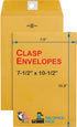 Clasp Envelopes, 7.5" x 10.5" Envelopes, Gummed Flap With Metal Clasp Closure, Perfect For Office, Home And School Use, 28Lb Brown Craft Envelopes...