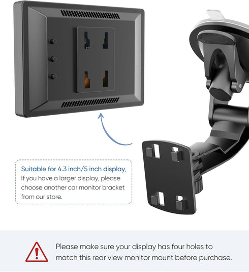 Backup Camera Monitor Mount,(4.3/5 in)PixelMan Upgraded Version Windshield Mount for Backup Camera Monitor,Vehicle Rear View Camera Monitor Suctio...