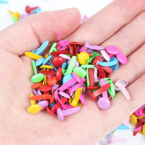 LOMIMOS 500Pcs Colorful Mini Paper Fastener Brad,Split Pin for Art Crafting School Project Scrapbooking DIY,0.47x0.3in...