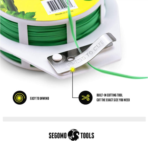 Segomo Tools 2 Pack 328 Feet (100 Meter) Long Garden Twist Tie Reel with Cutter - All-Purpose Plant Ties - Twist Ties for Plants - Garden Wire - P...