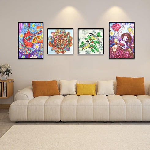 4 Pcs Special Shape Rhinestone Diamond Art Painting Kits, Animals Diamond Art Kits for Adults Beginner, DIY Diamond Dots Art Painting by Number fo...
