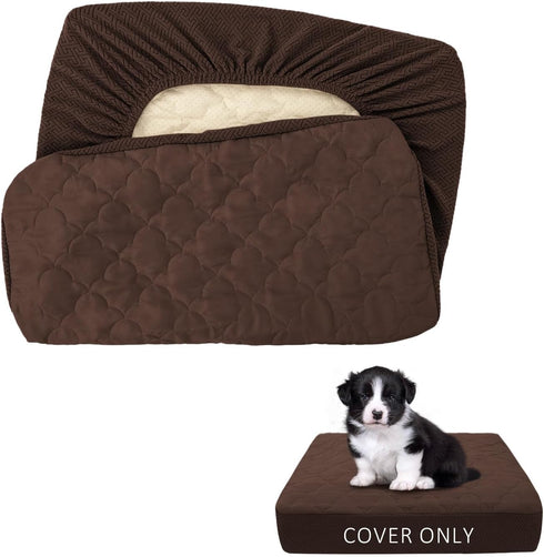 CHHKON Dog Bed Covers Replacement Washable Waterproof Pet Puppy Bed Cover for Dog, Cover Only(Brown,30x20x6 inch)...
