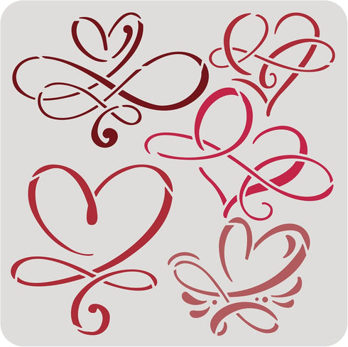 BENECREAT Love Sign Stencil, 12x12" Infinity Heart Plastic Reusable Drawing Stencils Decoration Template for Painting on Scrapbook Fabric Floor Fu...
