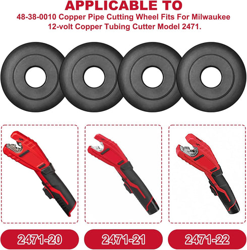 48-38-0010 Copper Pipe Cutting Wheel 4-Pack Fits For Milwaukee 12-volt Copper Tubing Cutter Model 2471...