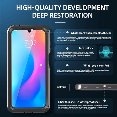 Clear Case for Motorola Moto G Play 4G 2024 Case Waterproof Full Body Protective with Built-in Screen Protector Dustproof Shockproof Underwater Ph...