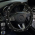 Bling Diamond Car Steering Wheel Cover, Anti-Slip Soft 14.5-15.5 Inch Sparkly Rhinestone Steering Wheel Protector for Women Men, Universal Fit Mos...