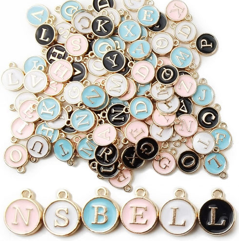 104PCS Letter Charms for Jewelry Making Charm for Bracelet Initial Charms Double Sided Alphabet Charms for Necklace Bracelet Jewelry Making...