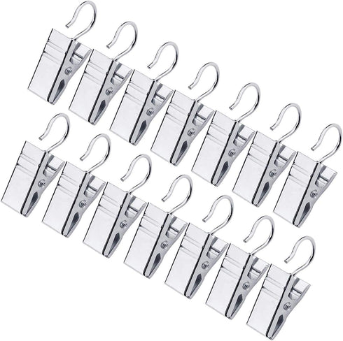 JANYUN 120 Pack Heavy-Duty Hook Clip Set Metal Curtain Clips for Curtain Photos Home Party Decoration Art Craft Display - Silver...