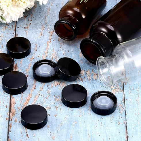 16 Pcs Growler Caps 28mm Phenolic Caps Black Glass Bottle Lids Plastic Bottle Caps Screw for Daily Chemicals Food Cosmetic Bottles...