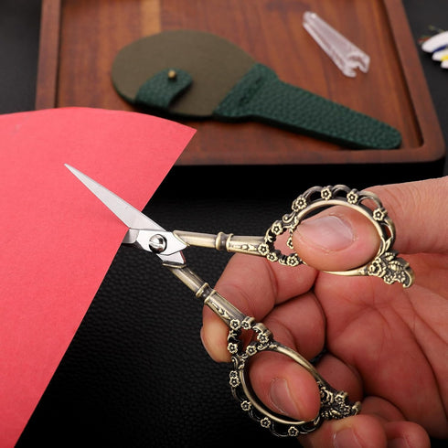 Knitting Scissors with Case, Crochet Scissors Threading Sewing Shears for Embroidery Craft Artwork Needlepoint, Bronze Little Snips...