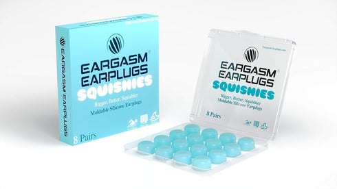 Eargasm Squishies - Blue Moldable Multipurpose Noise Reduction Noise Cancelling Waterproof Airtight Ear-Plugs for Sleeping, Snoring, Working, Stud...