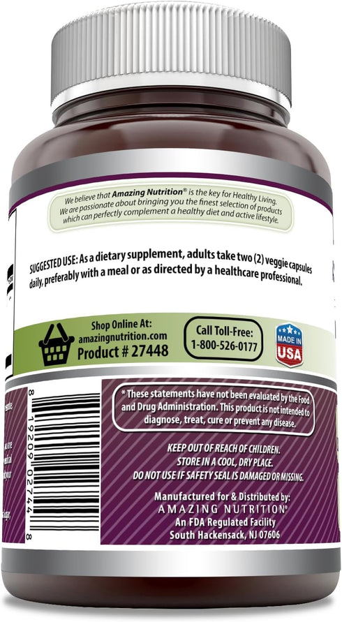Amazing Formulas Grape Seed 800 Mg Extract (20:1) | 16000 Mg Equivalent | Veggie Capsules | Non-GMO | Gluten-Free | Made in USA (240 Count)...