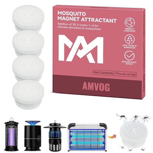 2024 Upgraded Insect Trap Octenol Pest Lures, 4PCS Mosquito Lure Refill Cartridge for Bug Zapper, Lasts 180 Days, Universal Fit for Indoor & Outdo...