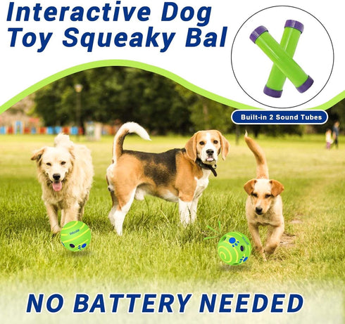 Large Giggle Ball for Dogs, Squeaky Dog Toys Ball, Durable Interactive Dog Toys Ball for Medium/Large Dogs, Fun Giggle Sounds When Rolled or Shake...