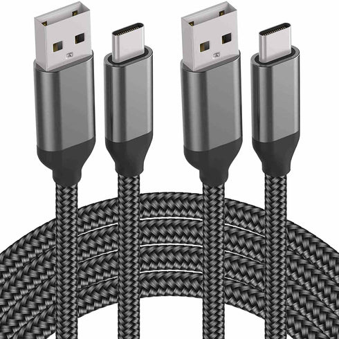 10FT USB C Cable 2PACK, Charge iPhone 15 16 Pro Max, iPad Pro, Fast Charging, Nylon Cord for Samsung Galaxy S24 S23 S22 S21 S20 S10, Note 20 10, T...